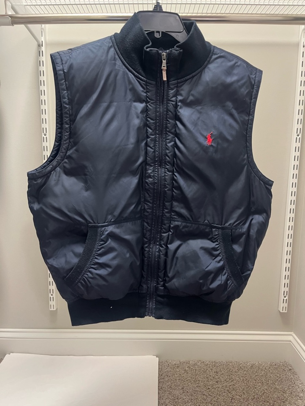 Polo by Ralph Lauren Navy Quilted Men’s Vest with Red Polo Logo